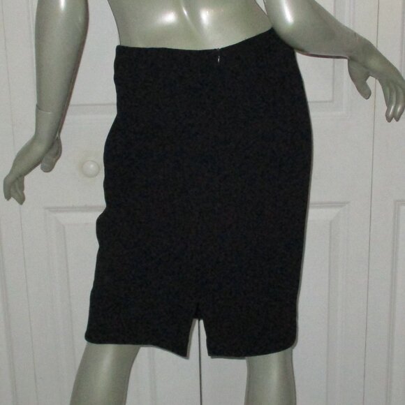 AKRIS  Dark Navy Blue Textured Lined Pencil Career Knee-Length Skirt - Picture 4 of 5